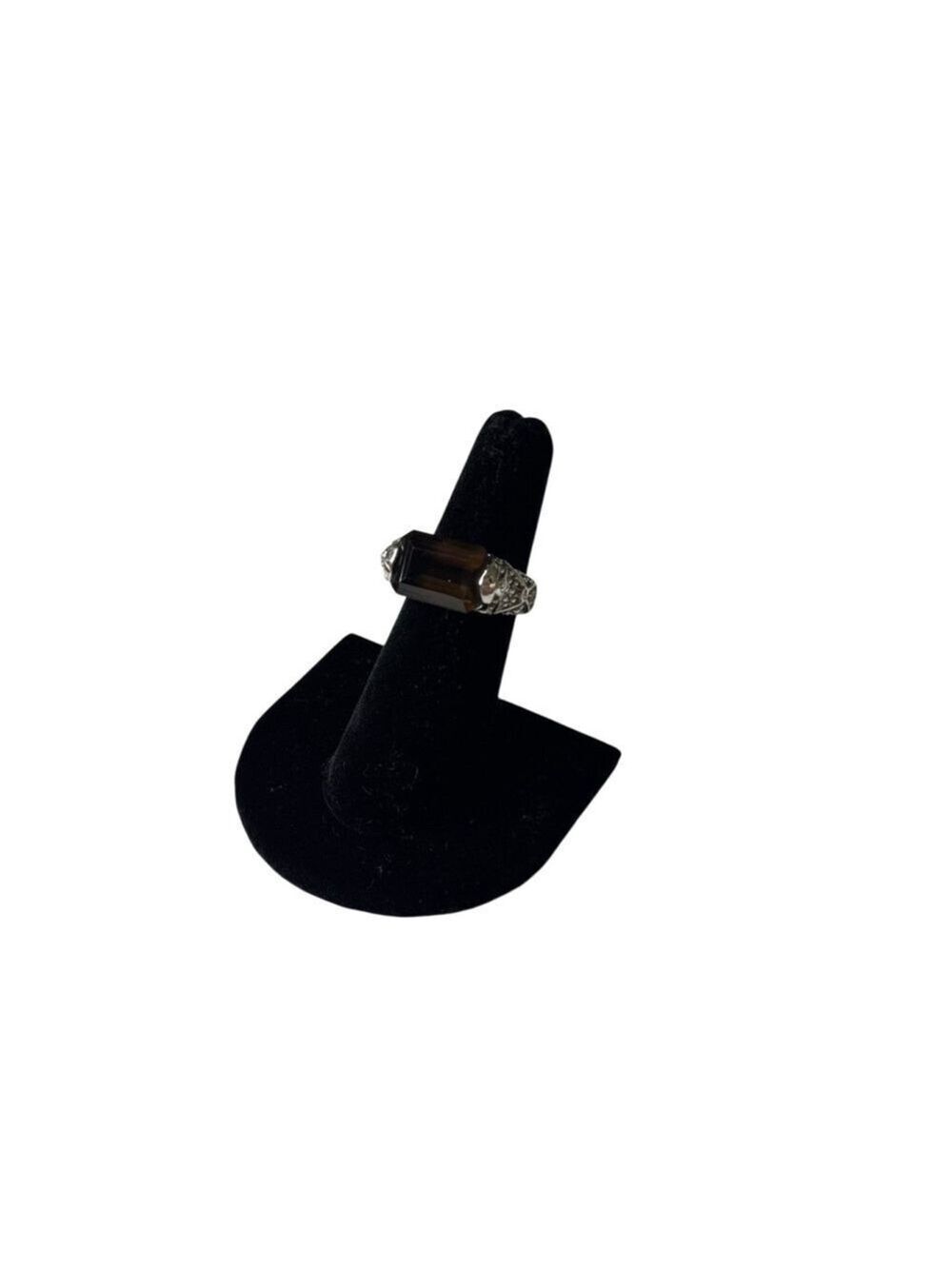 Women's Lia Sophia Silver Ring with Brown Stone